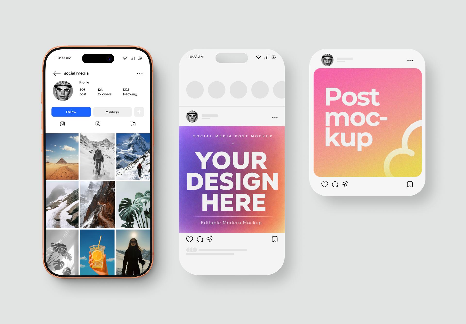 Social media post design mockups