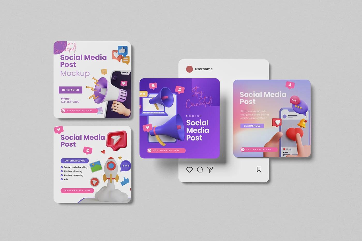 Branded social media post designs